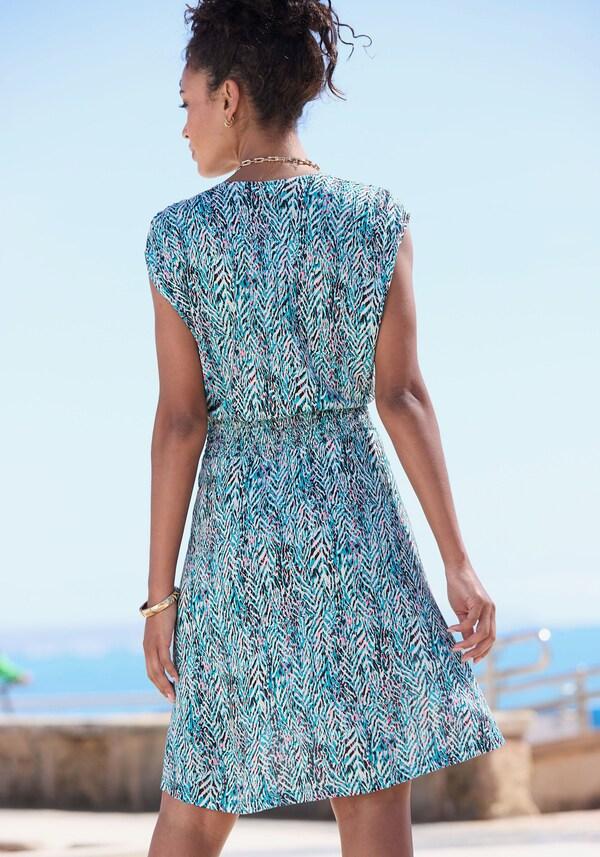 Patrizia Dini By Heine Zomerjurk Turquoise/roze Bedrukt