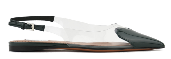 paul warmer ALAIA LE COEUR BALLERINA FLAT SLINGBACK GREEN