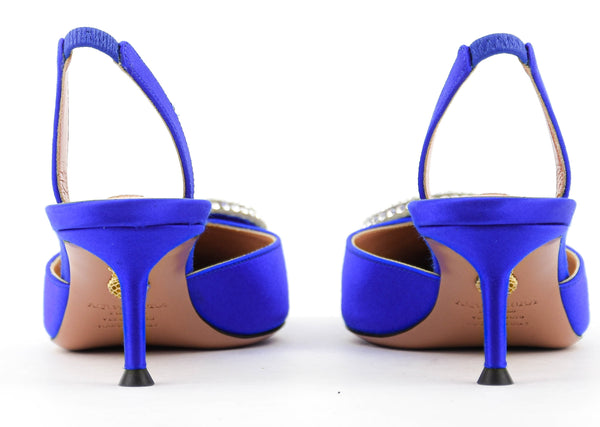 Paul Warmer AQUAZZURA CRYSTAL HOOP SLING ROYAL BLUE