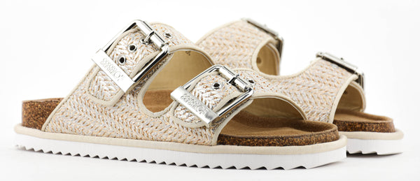 Paul Warmer COLORS OF CALIFORNIA LAMINATED RAFFIA SILVER