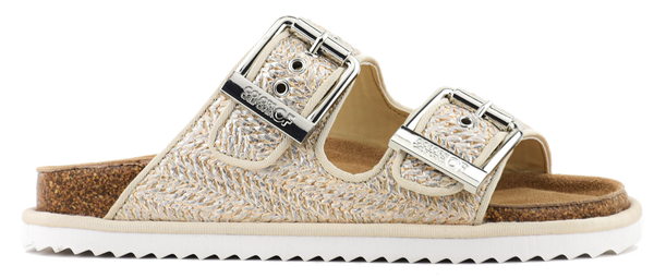 paul warmer COLORS OF CALIFORNIA LAMINATED RAFFIA SILVER