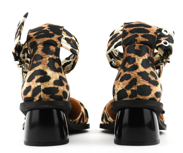 Paul Warmer GANNI LEOPARD FEMININE BUCKLE OPEN CUT PUMPS
