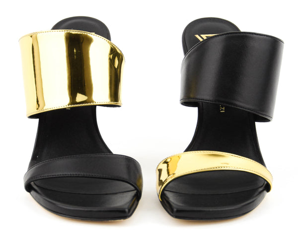 Paul Warmer GIAMPAOLO VIOZZI ASSYMETRICO SANDAL BLACK GOLD