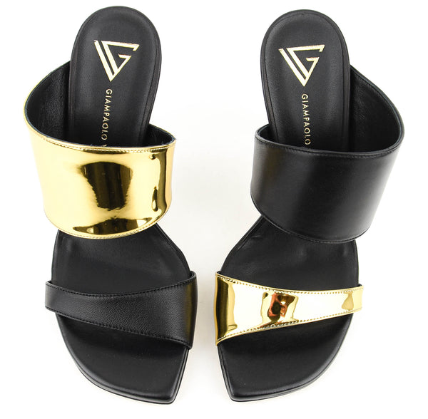 Paul Warmer GIAMPAOLO VIOZZI ASSYMETRICO SANDAL BLACK GOLD