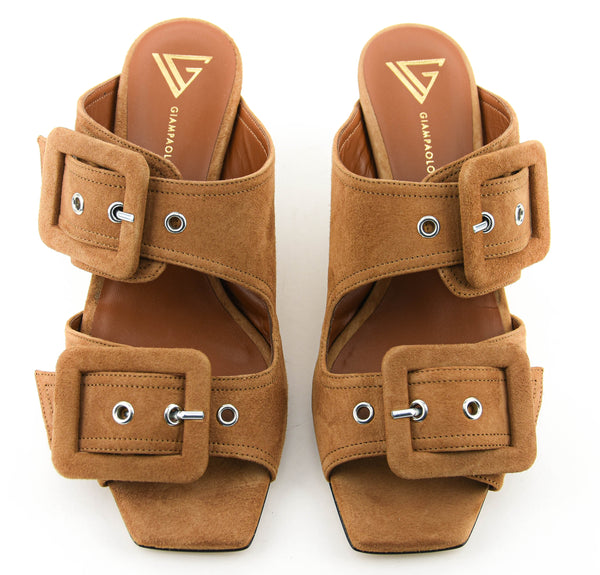 Paul Warmer GIAMPAOLO VIOZZI MULTI BUCKLE SANDAL CAMEL