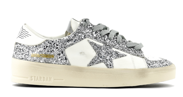 paul warmer GOLDEN GOOSE STARDAN WHITE SILVER GLITTER