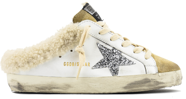paul warmer GOLDEN GOOSE SUPER STAR SABOT WHITE SILVER