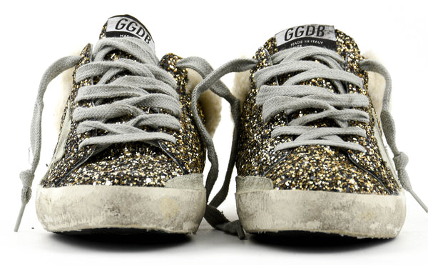 Paul Warmer GOLDEN GOOSE SUPERSTAR SABOT BLACK GOLD GLITTER