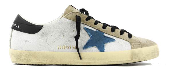 paul warmer GOLDEN GOOSE SUPERSTAR WHITE BEIGE BLUE