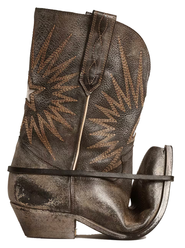 Paul Warmer GOLDEN GOOSE WISH STAR LOW BLACK ECRU SILVER