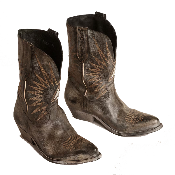 Paul Warmer GOLDEN GOOSE WISH STAR LOW BLACK ECRU SILVER