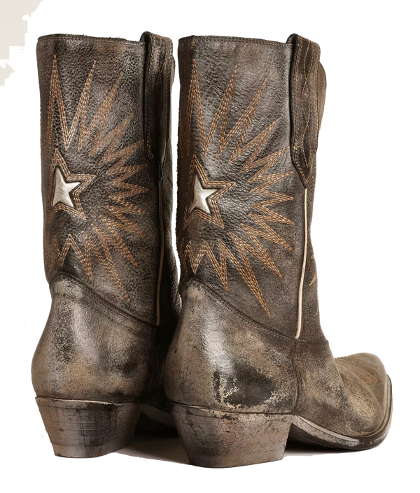 Paul Warmer GOLDEN GOOSE WISH STAR LOW BLACK ECRU SILVER