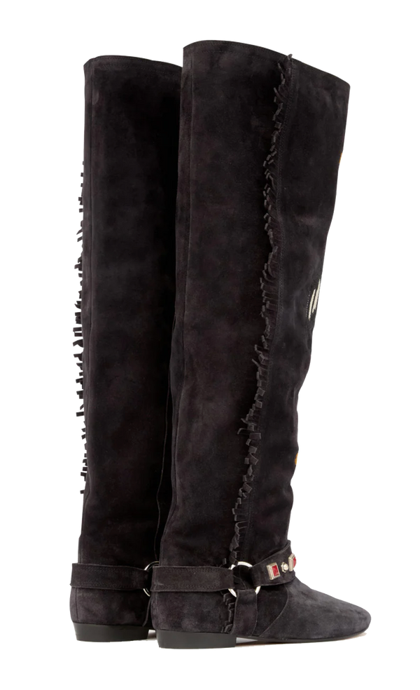 Paul Warmer ISABEL MARANT SLAVA EMBROIDERED BOOT BLACK