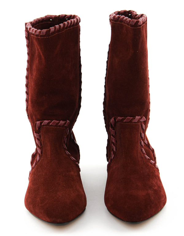 Paul Warmer ISABEL MARANT STAENI SHORT BOOT BURGUNDY