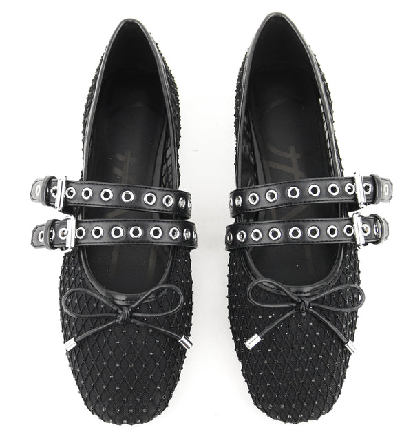 Paul Warmer LOAFER MISTY DOUBLE STRAP BALLERINA BLACK