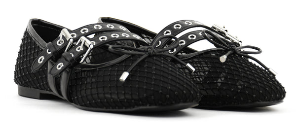 Paul Warmer LOAFER MISTY DOUBLE STRAP BALLERINA BLACK