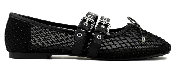 paul warmer LOAFER MISTY DOUBLE STRAP BALLERINA BLACK