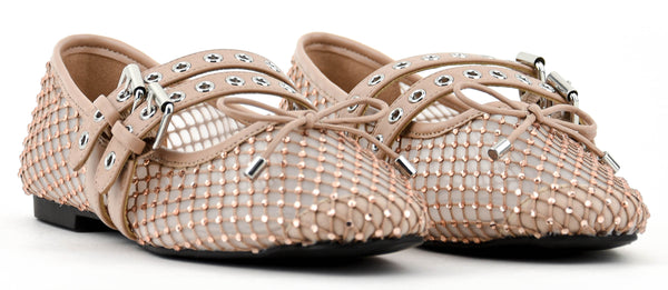 Paul Warmer LOAFER MISTY DOUBLE STRAP BALLERINA NUDE