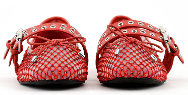 Paul Warmer LOAFER MISTY DOUBLE STRAP BALLERINA RED