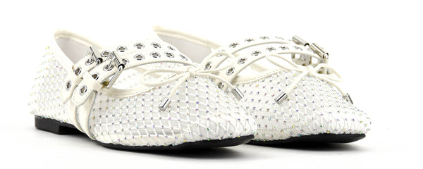 Paul Warmer LOAFER MISTY DOUBLE STRAP BALLERINA WHITE