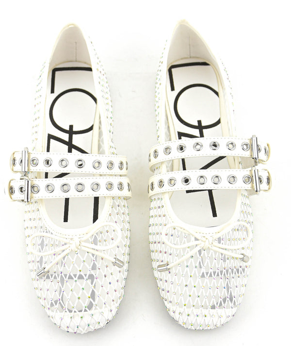 Paul Warmer LOAFER MISTY DOUBLE STRAP BALLERINA WHITE