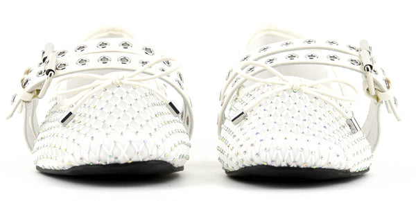 Paul Warmer LOAFER MISTY DOUBLE STRAP BALLERINA WHITE