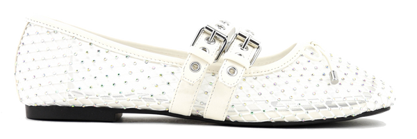 paul warmer LOAFER MISTY DOUBLE STRAP BALLERINA WHITE