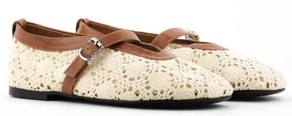 Paul Warmer LOAFER SALLY CROCHET BALLERINA OFF WHITE