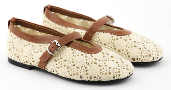 Paul Warmer LOAFER SALLY CROCHET BALLERINA OFF WHITE