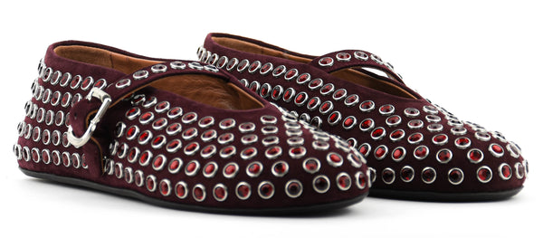Paul Warmer ALAIA BALLERINA STRASS ROUGE GRENAT
