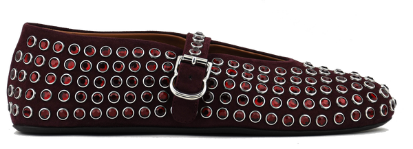 paul warmer ALAIA BALLERINA STRASS ROUGE GRENAT