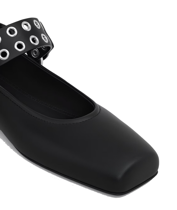 Paul Warmer ALAIA BIKER BALLET FLAT BLACK