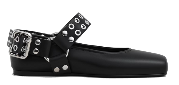 Paul Warmer ALAIA BIKER BALLET FLAT BLACK