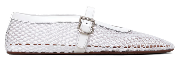 paul warmer ALAIA FISHNET BALLERINA BLANC