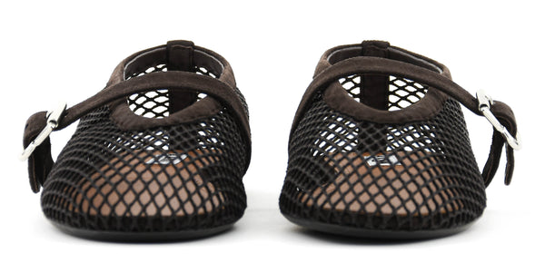 Paul Warmer ALAIA FISHNET BALLERINA BRUN FONCE