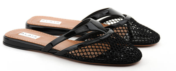 Paul Warmer ALAIA FISHNET MULE BLACK