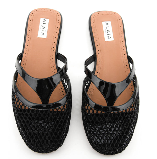 Paul Warmer ALAIA FISHNET MULE BLACK