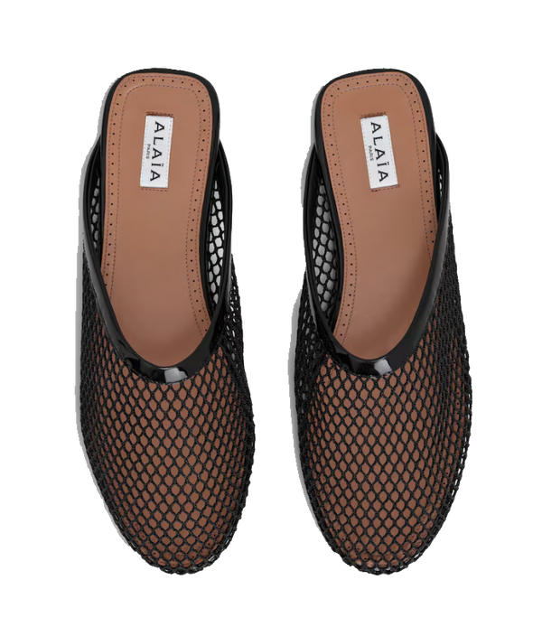 Paul Warmer ALAIA FISHNET MULE NOIR