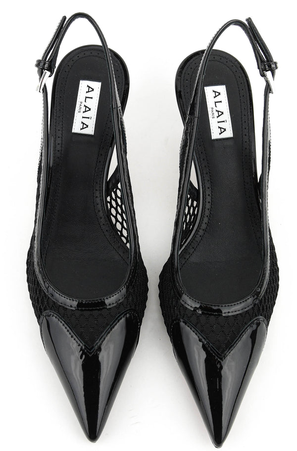 Paul Warmer ALAIA SLINGBACK 55 FISHNET BLACK