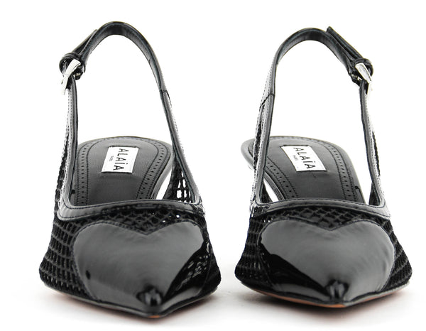 Paul Warmer ALAIA SLINGBACK 55 FISHNET BLACK