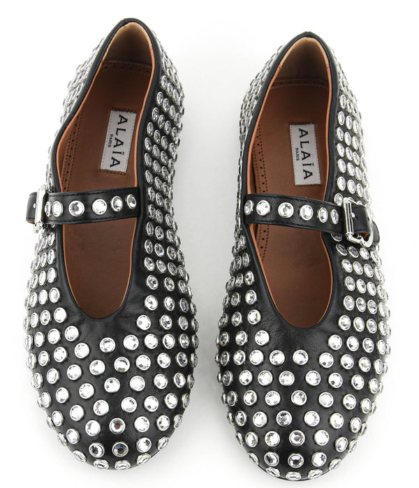 Paul Warmer ALAIA STRASS BALLERINA BLACK