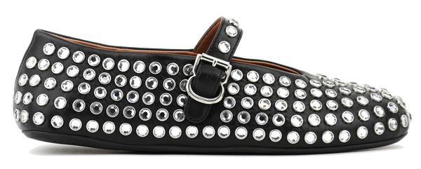 paul warmer ALAIA STRASS BALLERINA BLACK