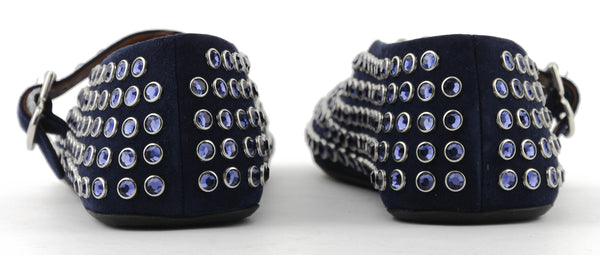 Paul Warmer ALAIA STRASS BALLERINA BLUE FONCE