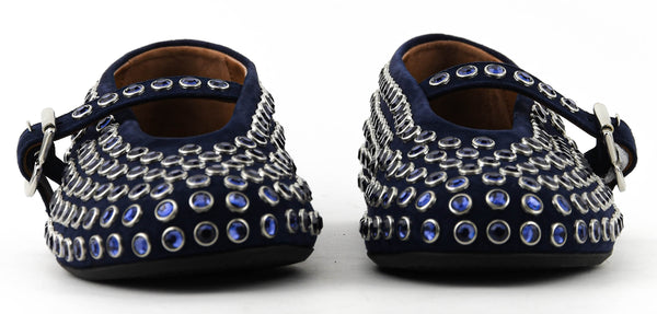 Paul Warmer ALAIA STRASS BALLERINA BLUE FONCE