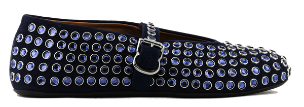 paul warmer ALAIA STRASS BALLERINA BLUE FONCE