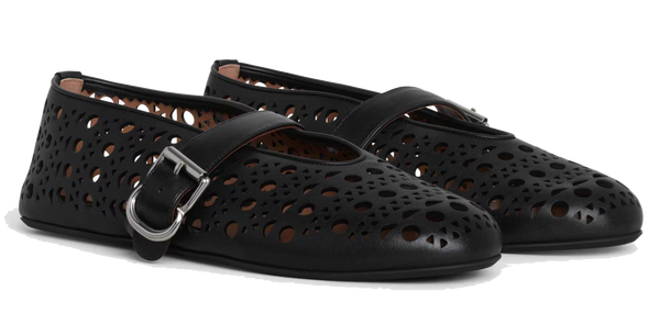 Paul Warmer ALAIA VIENNE BALLERINA BLACK