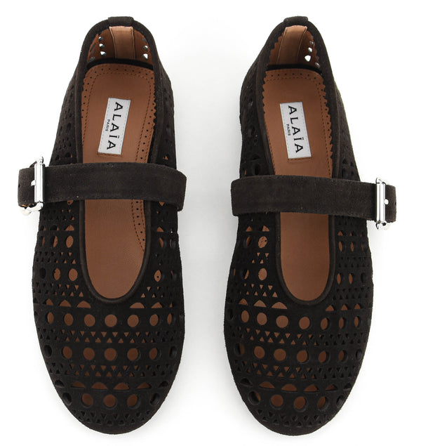 Paul Warmer ALAIA VIENNE BALLERINA BRUN FONCE