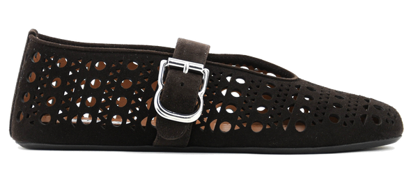 paul warmer ALAIA VIENNE BALLERINA BRUN FONCE