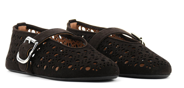 Paul Warmer ALAIA VIENNE BALLERINA BRUN FONCE