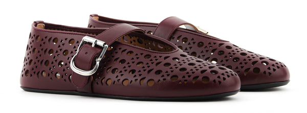 Paul Warmer ALAIA VIENNE BALLERINA ROUGE GRENAT